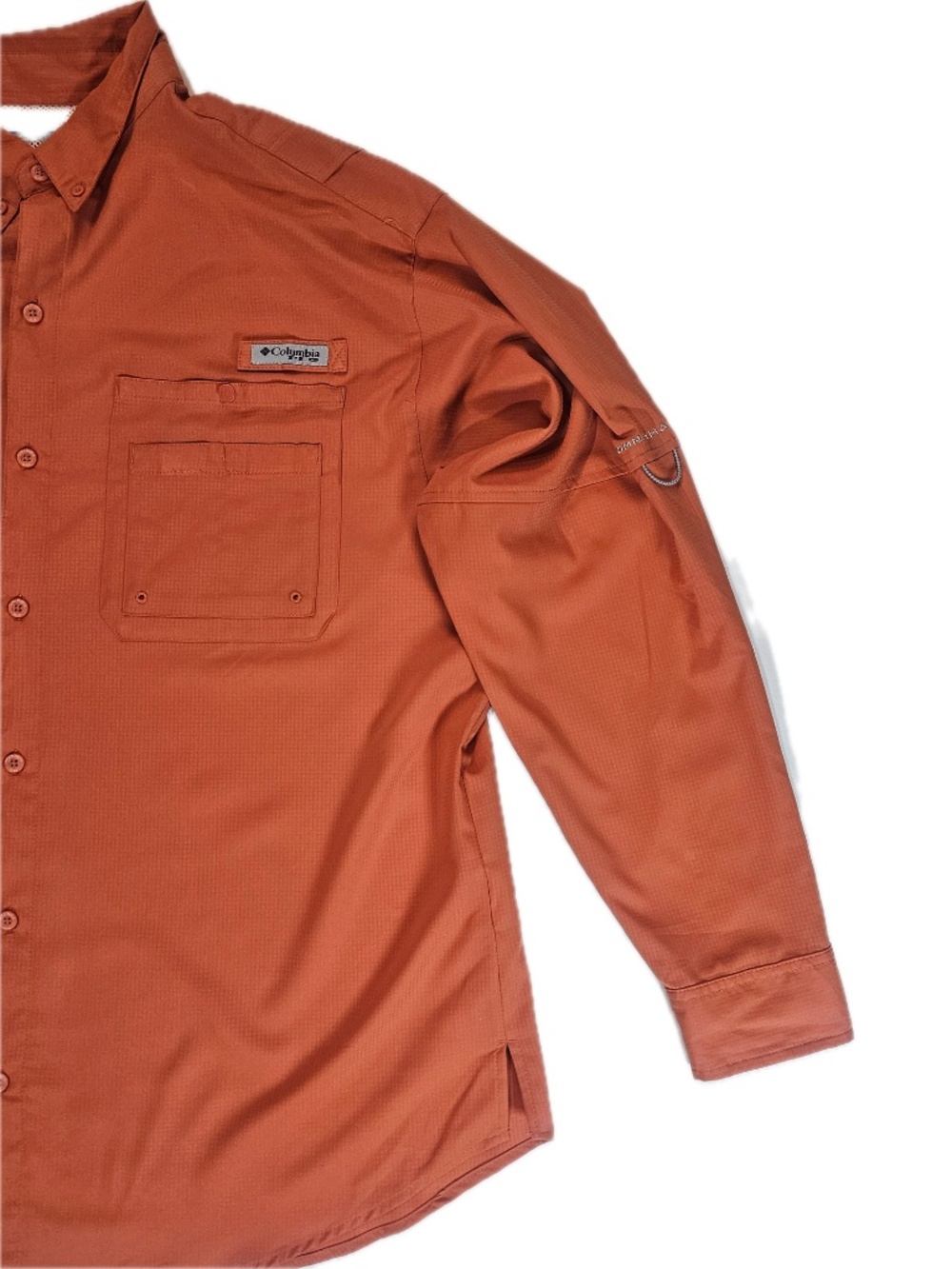 Columbia PFG Shirt Mens XL Orange Long Sleeve Button Up Fishing‎ Quick Dry - Picture 4 of 7